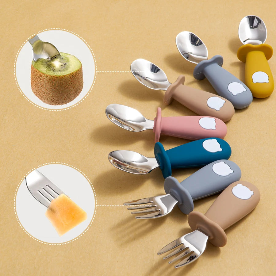 LittleCuddles™ Baby Bear Feeding Spoon & Fork Set